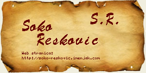Soko Resković vizit kartica